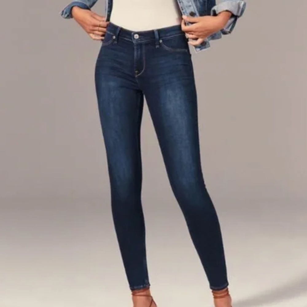 Abercrombie & Fitch Mid Rise Jean Leggings Dark Wash